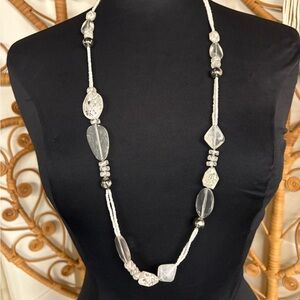 Chico’s Necklace w/ White, Clear & Silvertone